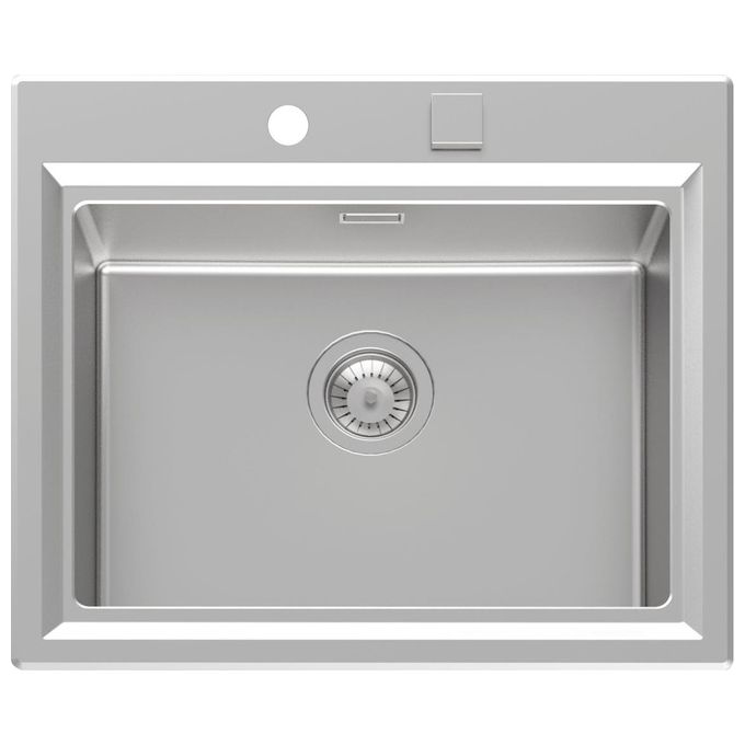 Foster 4505 050 Stripe Lavello Acciaio Inox Spazzolato da incasso Semifilo 1 Vasca 60,3x51,3cm