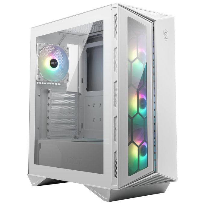 MSI MPG GUNGNIR 110R - Case PC Mid Tower, 4 ventole ARGB da 120 mm, scheda di controllo ARGB da 1 a 6, USB Type-C, vetro temperato, MSI Center, ATX, MATX, mini-ITX