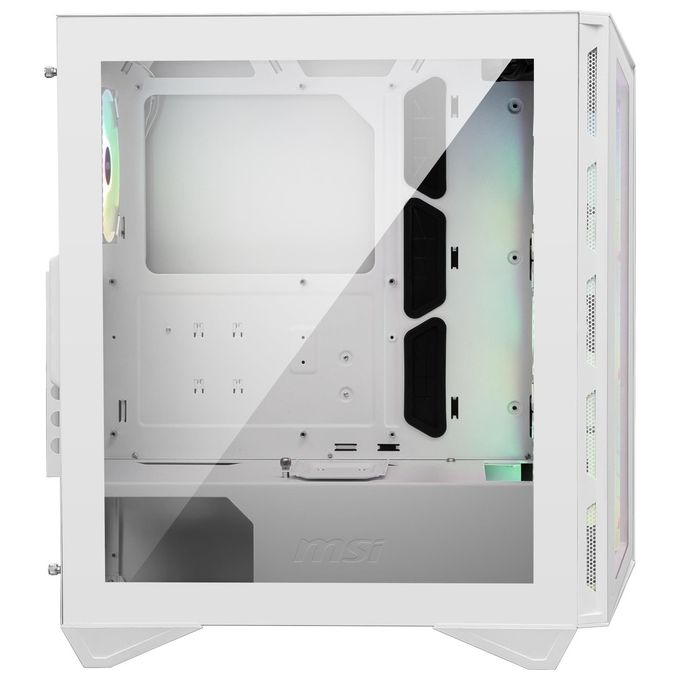 MSI MPG GUNGNIR 110R - Case PC Mid Tower, 4 ventole ARGB da 120 mm, scheda di controllo ARGB da 1 a 6, USB Type-C, vetro temperato, MSI Center, ATX, MATX, mini-ITX