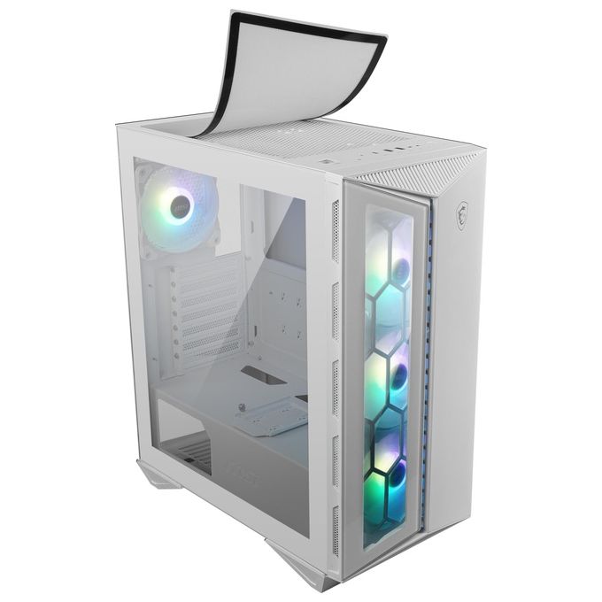 MSI MPG GUNGNIR 110R - Case PC Mid Tower, 4 ventole ARGB da 120 mm, scheda di controllo ARGB da 1 a 6, USB Type-C, vetro temperato, MSI Center, ATX, MATX, mini-ITX