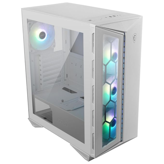 MSI MPG GUNGNIR 110R - Case PC Mid Tower, 4 ventole ARGB da 120 mm, scheda di controllo ARGB da 1 a 6, USB Type-C, vetro temperato, MSI Center, ATX, MATX, mini-ITX