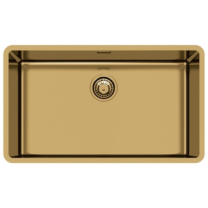 Foster 2157 859 KE Gold Lavello Acciaio inox Spazzolato da incasso Sottotop 1 Vasca Oro 71x40cm