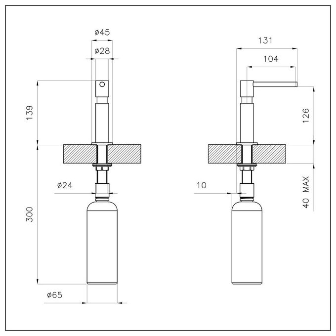 Foster 8520 010 Dispenser Evo Cromato Distributore da incasso per detersivo-sapone liquido