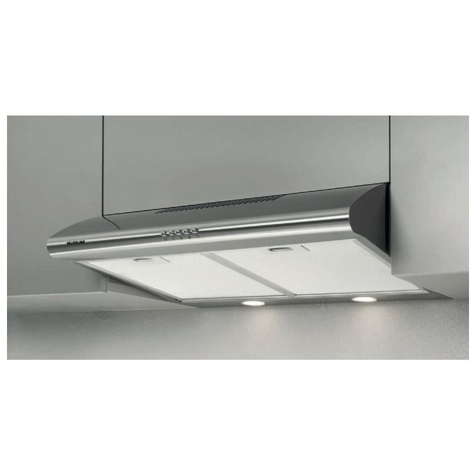 Silverline 1201.9.733.01 Cappa ad incasso Filtrante Controllo con tasti Classe Energetica D Sottopensile 3 Velocita' Portata 480 m³-h 90cm Inox