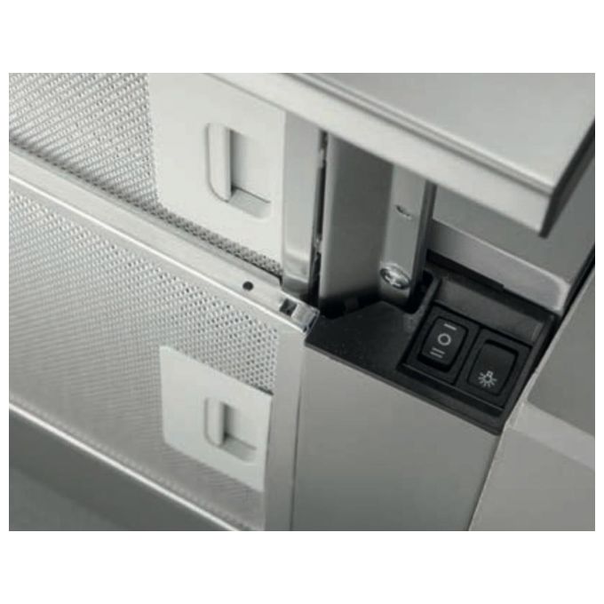 Silverline 1390.6.733.03 Cappa ad Incasso Aspirante Classe energetica D Sottopensile Frontalino Estraibile 2 Velocita' Portata 253 m³-h 60cm Acciaio Inox
