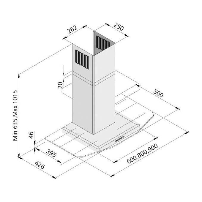 Silverline 3110.9 Cappa a parete Aspirante Pulsante a pressione Classe energetica C 3 Velocita' Portata 560 m³-h 90cm Inox e Vetro Temperato