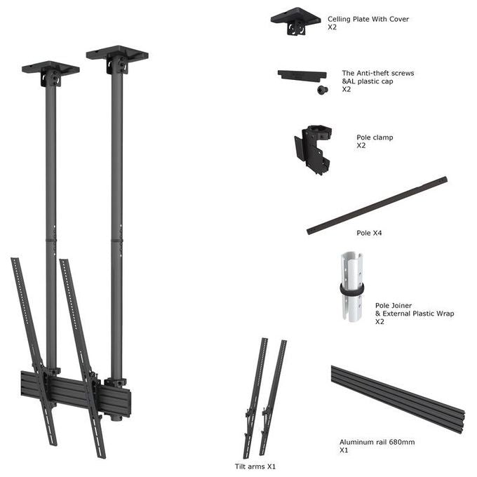 Itb Supporto per Display Espositivi 100'' Nero