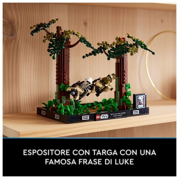 LEGO Star Wars 75353 Diorama Inseguimento con lo Speeder su Endor con Luke Skywalker e Principessa Leia, Il Ritorno dello Jedi