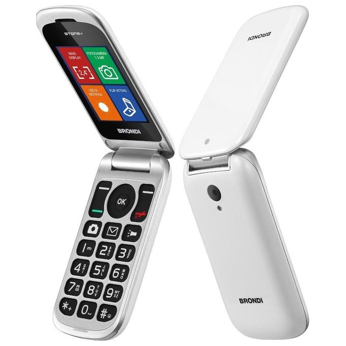 Brondi Stone Apertura a Conchiglia e Flip Attivo Dual Sim 2.4'' Bianco