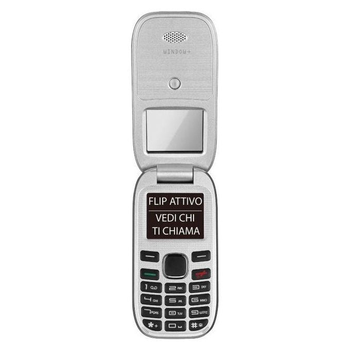 Brondi Window Telefono Cellulare con Apertura a Conchiglia e Flip Attivo Dual Sim 1.77'' Nero