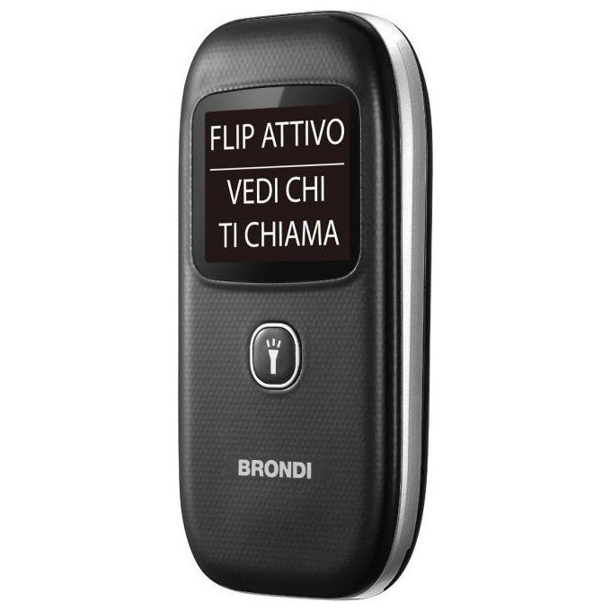 Brondi Window Telefono Cellulare con Apertura a Conchiglia e Flip Attivo Dual Sim 1.77'' Nero