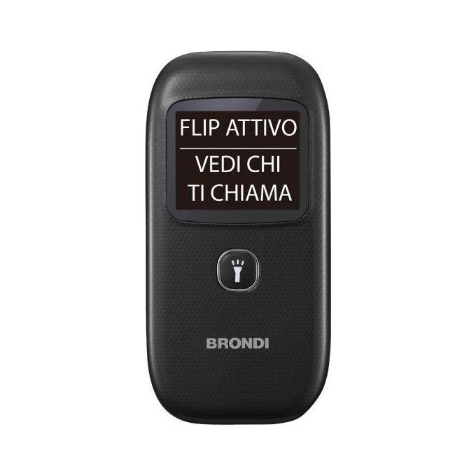 Brondi Window Telefono Cellulare con Apertura a Conchiglia e Flip Attivo Dual Sim 1.77'' Nero