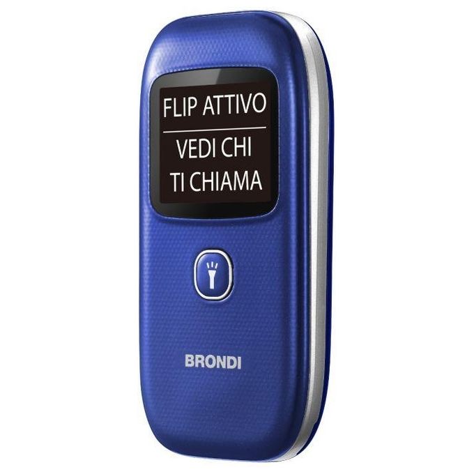 Brondi Window Telefono Cellulare con Apertura a Conchiglia e Flip Attivo Dual Sim 1.77'' Blu