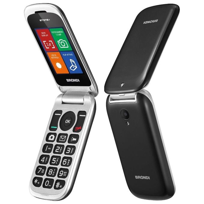 Brondi Stone Apertura a Conchiglia e Flip Attivo Dual Sim 2.4'' Nero