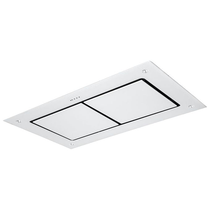 Silverline 4226.2.733.01 Cappa Integrato a Soffitto Aspirante-Filtrante Classe energetica A+ 4 Velocita' Portata 773m3-h 120cm Vetro Temperato Bianco
