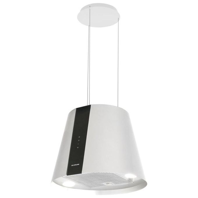 Silverline 4386.5.733.01 Cappa a isola Lampadario Filtrante Classe energetica A 3 Velocita' Portata 659m3-h 50cm Bianco Perla