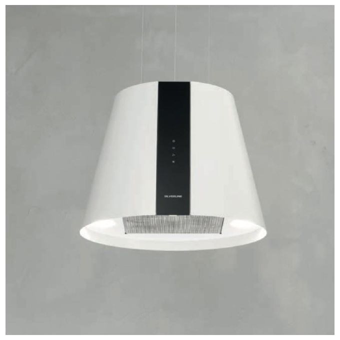 Silverline 4386.5.733.01 Cappa a isola Lampadario Filtrante Classe energetica A 3 Velocita' Portata 659m3-h 50cm Bianco Perla