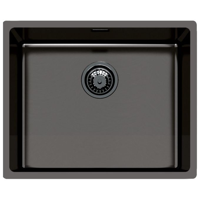 Foster 2155 056 KE Lavello Acciaio inox Spazzolato da incasso Filotop 1 Vasca Gun Metal 54x44cm