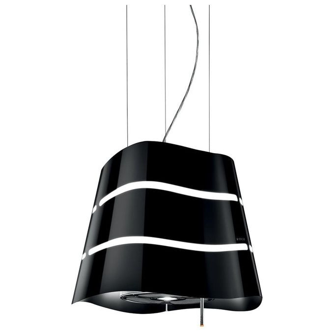 Elica PRF0171193 Cappa a Isola Sospesa Wave BL-F-51 Classe energetica A 3 Velocita' + Intensivo Filtrante Portata 610 m³-h 50cm Acciaio inox Nero effetto soft touch