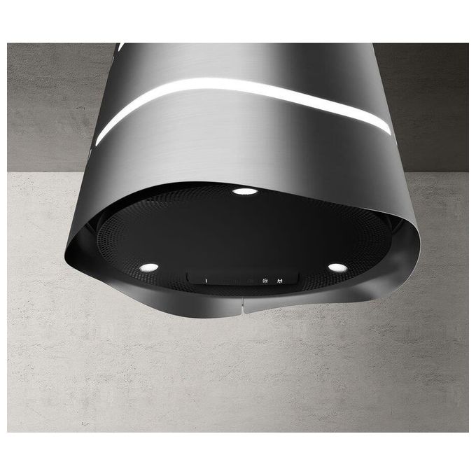 Elica PRF0171194 Cappa Isola Sospesa Wave UX IX-F-51 Classe energetica A Filtrante Portata 610 m³-h 51 cm Acciaio inox Nero effetto soft touch