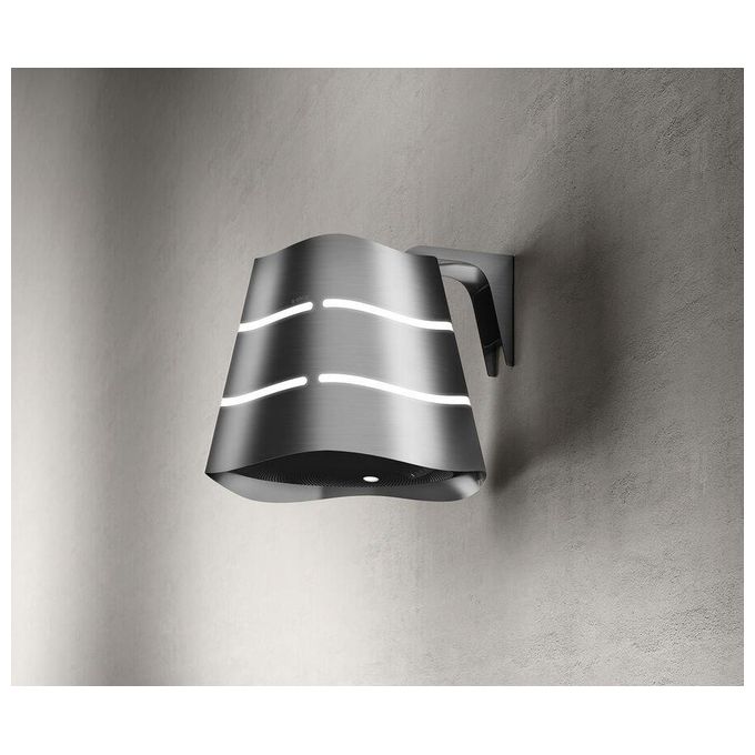 Elica PRF0171194 Cappa Isola Sospesa Wave UX IX-F-51 Classe energetica A Filtrante Portata 610 m³-h 51 cm Acciaio inox Nero effetto soft touch