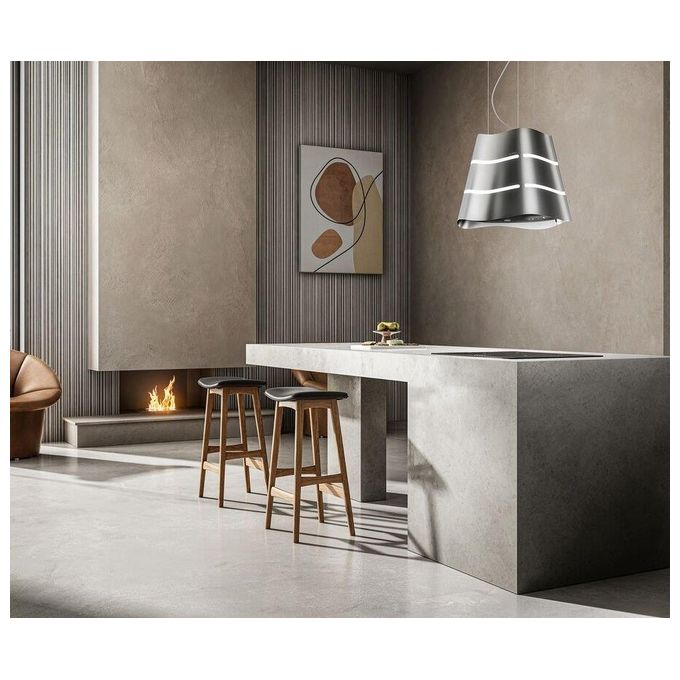 Elica PRF0171194 Cappa Isola Sospesa Wave UX IX-F-51 Classe energetica A Filtrante Portata 610 m³-h 51 cm Acciaio inox Nero effetto soft touch