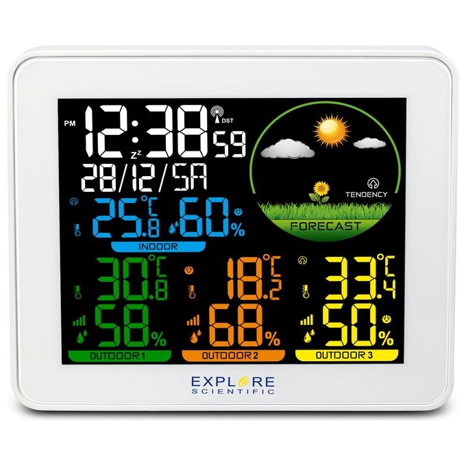 Explore Scientific WSH4005C Stazione Meteo Black Color Display 3 Sensori Inclusi Temperatura e Umidita'