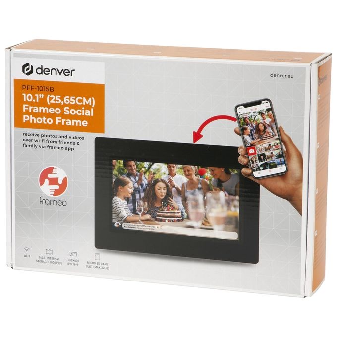 Denver Frameo PFF-1015 Cornice Digitale con Wi-Fi 10.1'' 16Gb Nero