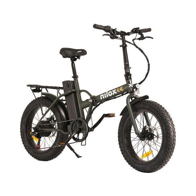 Nilox E-Bike X8 Plus Bici Elettrica con Pedalata Assistita 70Km di Autonomia Batteria Removibile al Litio da 36 V - 13 Ah Gomme 20'' Fat Doppio Freno a Disco