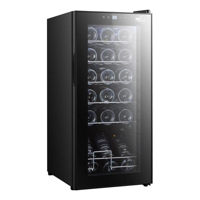 Melchioni Vermentino 18C Cantinetta Vini con compressore 18 Bottiglie Classe energetica G Ripiani cromati 6 50 Litri Temperatura 5-18 °C Luce interna 77 cm Nero con porta in vetro