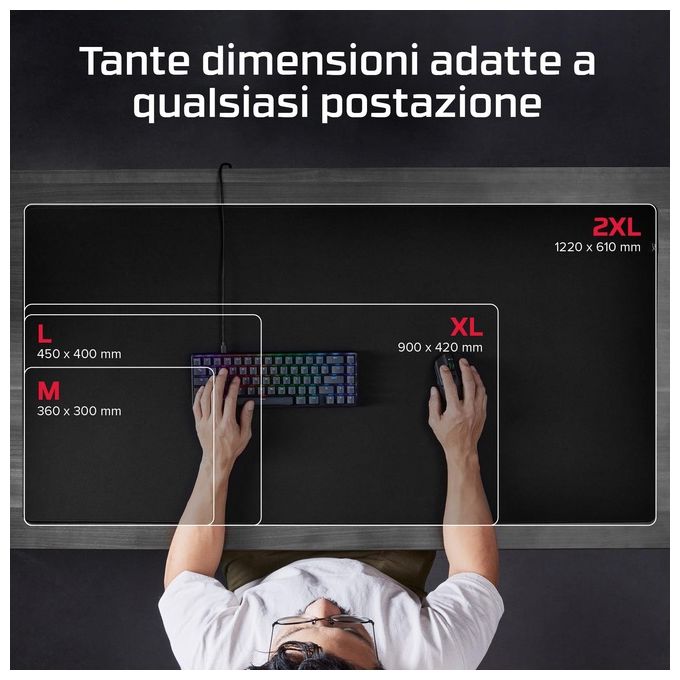 HP HyperX Pulsefire Mat Mouse Pad per Gaming Tessuto XL