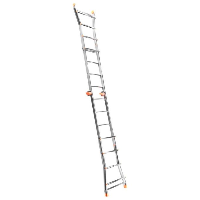 Colombo Scala PRATIC 5+5 In Acciaio Altezza Massima 4,6 M Gradini Zigrinati Piedini Antisdrucciolevoli