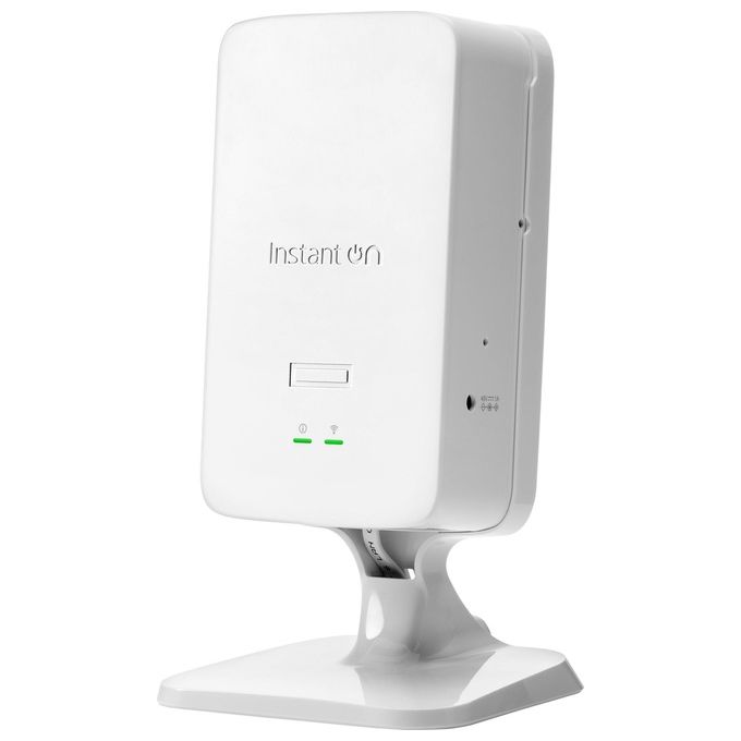 Hewlett Packard Enterprise S0J33A HPE Networking Instant On AP22D Access Point Wi-Fi 6 con Switch 4x 1 GBit 2,5 GBit Uplink Alimentazione PoE e PSU Incluso colore Bianco