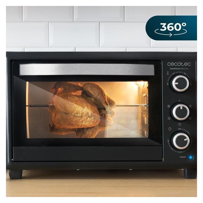 Cecotec Forno BakeandToast 3090 Black Gyro 30 Litri 1500W 5 Funzioni con Girarrosto