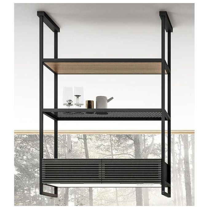 Elica OPEN SUITE SUPERIOR BL MAT-F-80 Cappa a parete Filtrante 3 velocita' Portata 526 m³-h 80cm Nero effetto soft touch PRF0165965