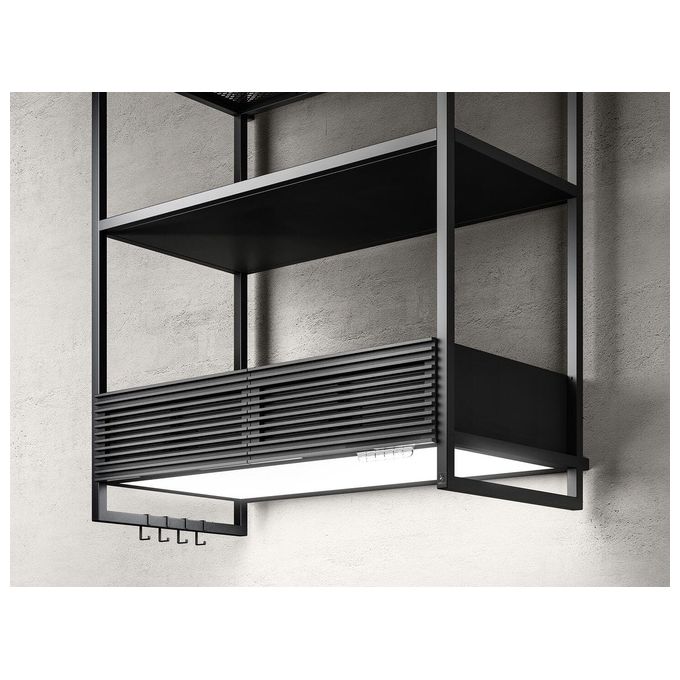 Elica OPEN SUITE BL-F-80 Cappa a Parete 3 velocita' Filtrante Modulare Componibile 80 cm Nero Effetto Soft Touch PRF0166703