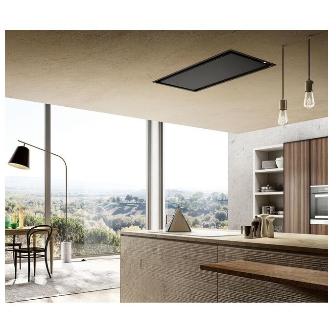 Elica PRF0172645A Cappa a Soffitto Classe energetica A 3 velocita' Illusion H16 BL MAT-A-100 Aspirante Portata 720 m³-h Nero effetto soft touch