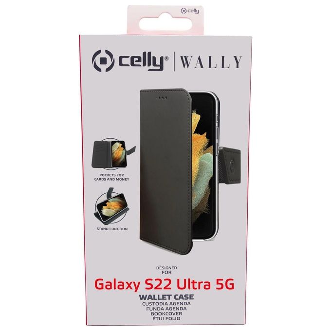 Celly Wally Case per Samsung Galaxy S22 Ultra 5G Nero