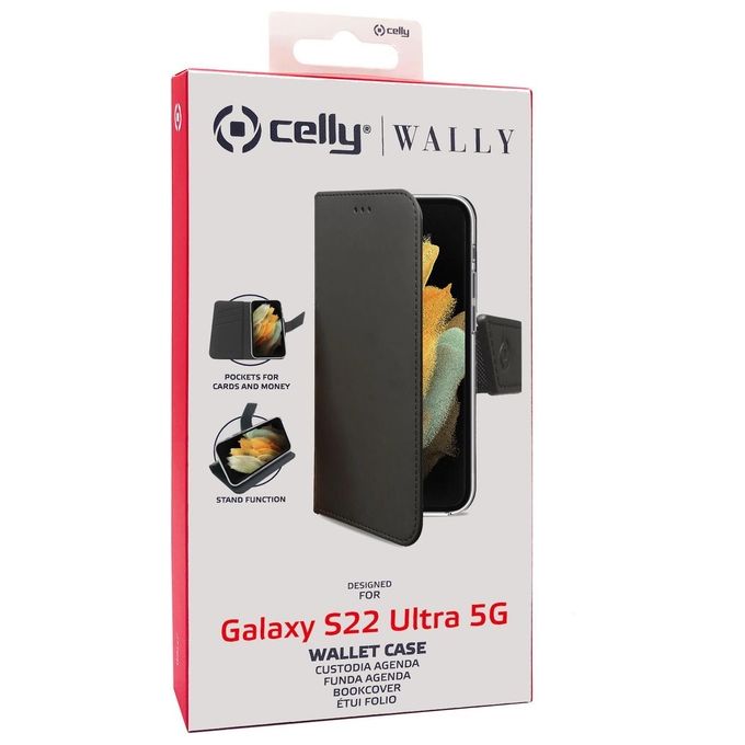 Celly Wally Case per Samsung Galaxy S22 Ultra 5G Nero