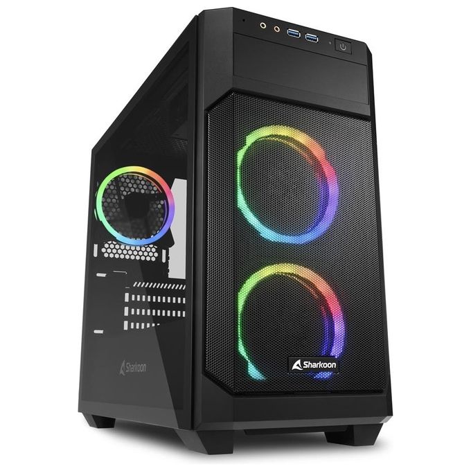 Sharkoon V1000 RGB Case Micro-Atx 2xUsb 3.0 Vetro Temperato 2x120mm Fan Front 1x120mm Fan Rear 4 Slot Espa
