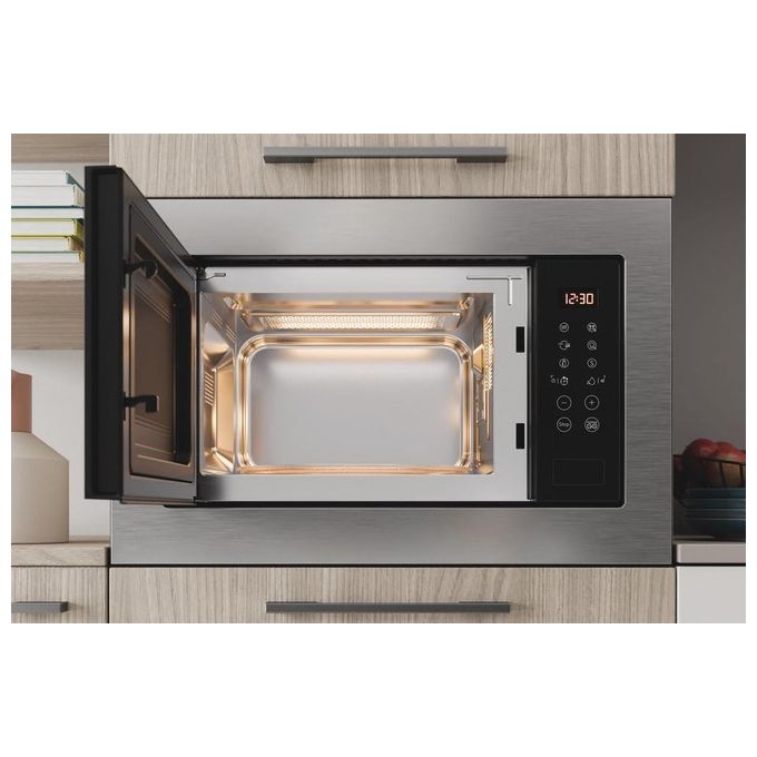 Indesit MWI 125 GX Microonde con Grill Capacita' 25 Litri Potenza 900W Auto Cook Grill al quarzo Touch control Acciaio inox