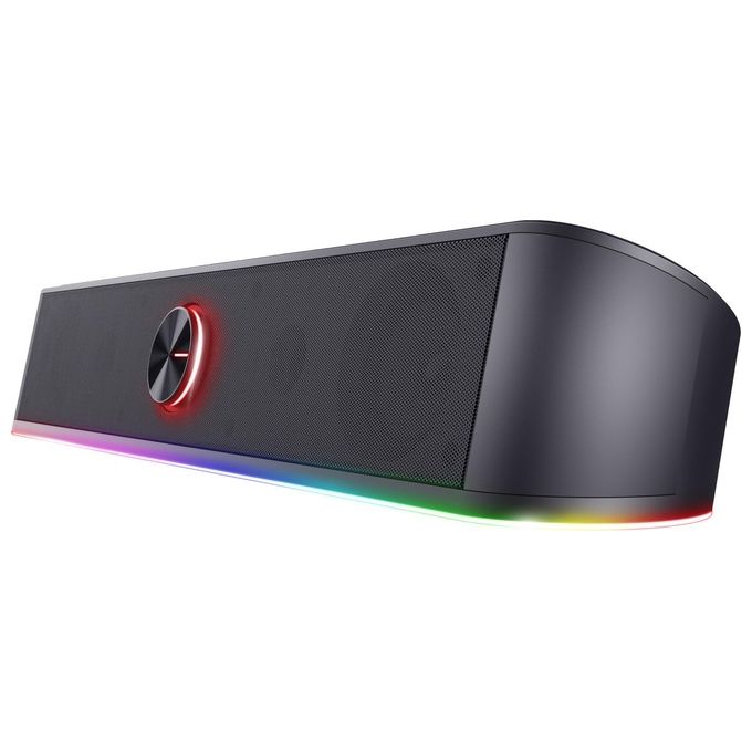 Trust  Gaming GXT 619 Thorne Soundbar PC Illuminata RGB, 12W, Casse PC, Stereo Speaker con Illuminazione Regolabile, Alimentazione USB, Jack AUX 3.5 mm, per Computer, Laptop, TV - Nero