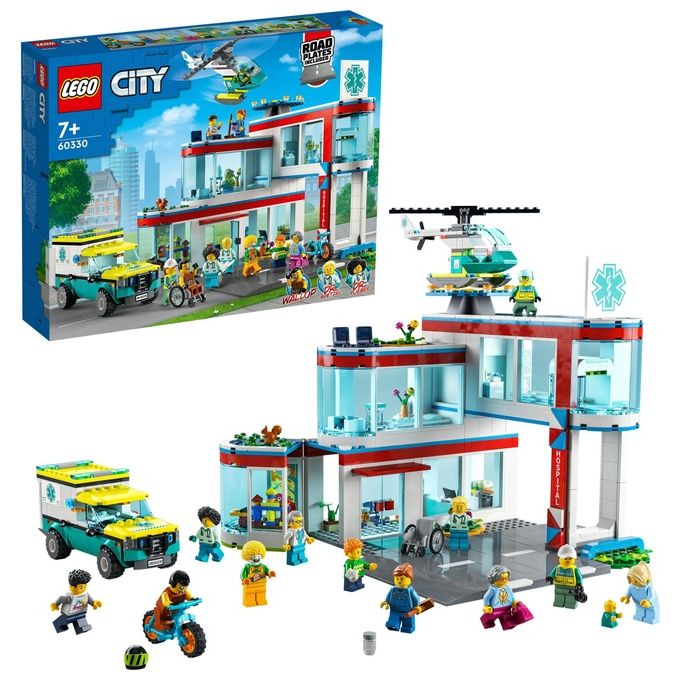 LEGO City Ospedale Set con ambulanza Giocattolo ed Elicottero di Soccorso