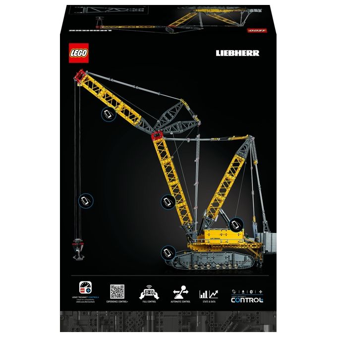 LEGO Technic 42146 Gru Cingolata Liebherr LR 13000, Veicolo da Cantiere Telecomandato con App Control+, Modellismo per Adulti