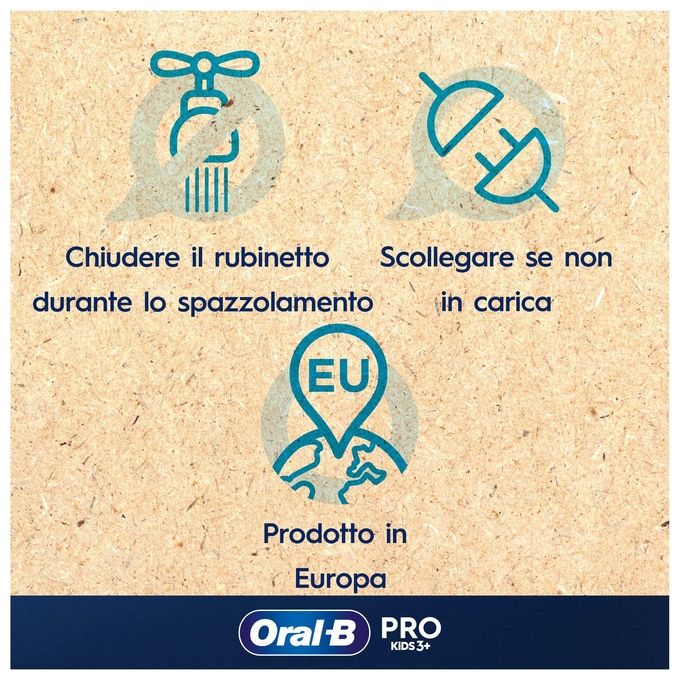 Braun Oral B Spazzolino Elettrico Pro Kids Spiderman Azzurro e Bianco