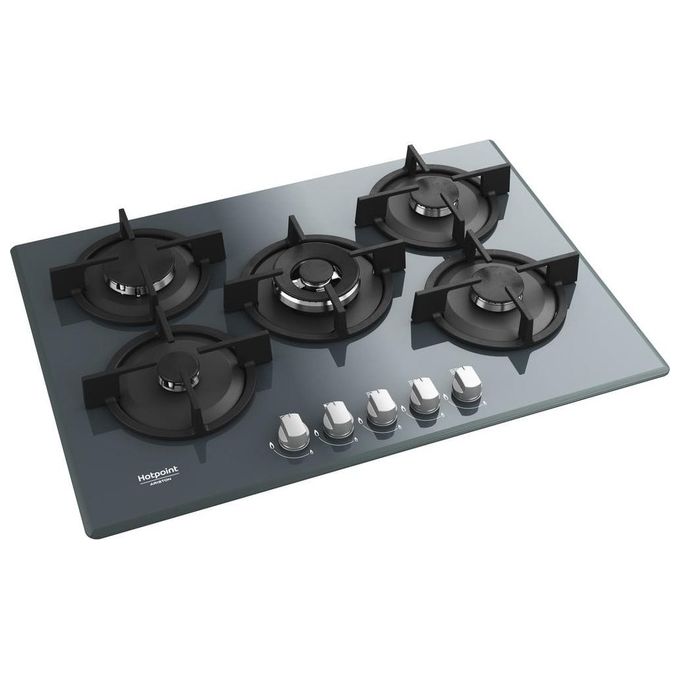 Hotpoint HAGD 72S-MR Linea Estetica Diamond Piano Cottura a Gas 5 Zone Griglie in Ghisa 73cm Specchio