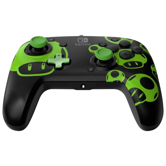 Pdp 1-Up Glow In The Dark Rematch Nero-Verde Usb Gamepad per Nintendo Switch-Nintendo Switch Oled