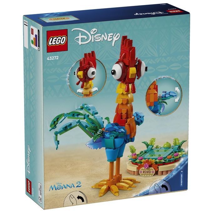 LEGO Heihei ǀ Disney dal Film Vaiana 2 Modello di Animale da Costruire con Parti Snodabili e Espositore Giochi per Bambini e Bambine da 9 Anni in su Idea Regalo di Compleanno da Collezione 43272