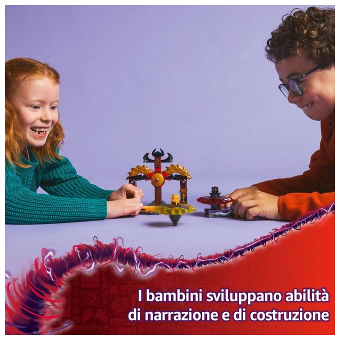 LEGO NINJAGO Battle Pack Draghi dello Spinjitzu - 2 Trottole Giocattolo Tempio Costruibile Elementi di Potere e 2 Minifigure Giochi per Bambini e Bambine da 6 Anni da La Rivolta dei Draghi 71826
