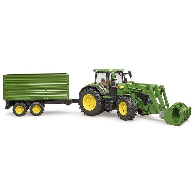 Bruder Mezzo Agricolo John Deere Trattore con Rimorchio 1:16